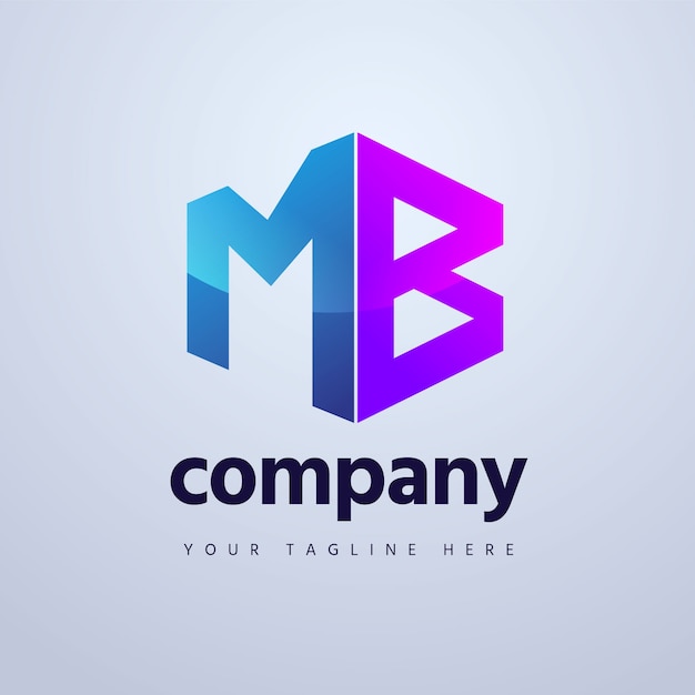 logotipo de monograma degradado