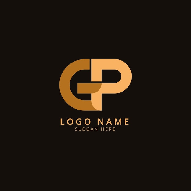 Vector gratuito logotipo de monograma gp de diseño plano