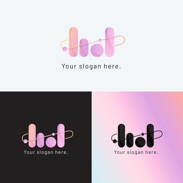 Logotipo de monograma hd degradado
