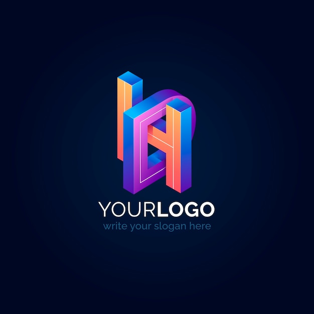 Logotipo de monograma hd degradado