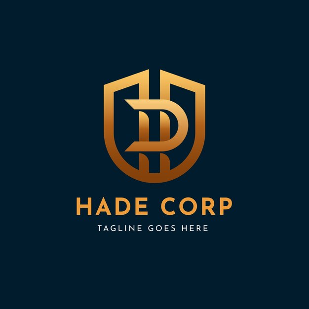 Logotipo de monograma hd degradado
