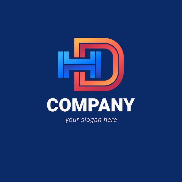 Logotipo de monograma hd degradado