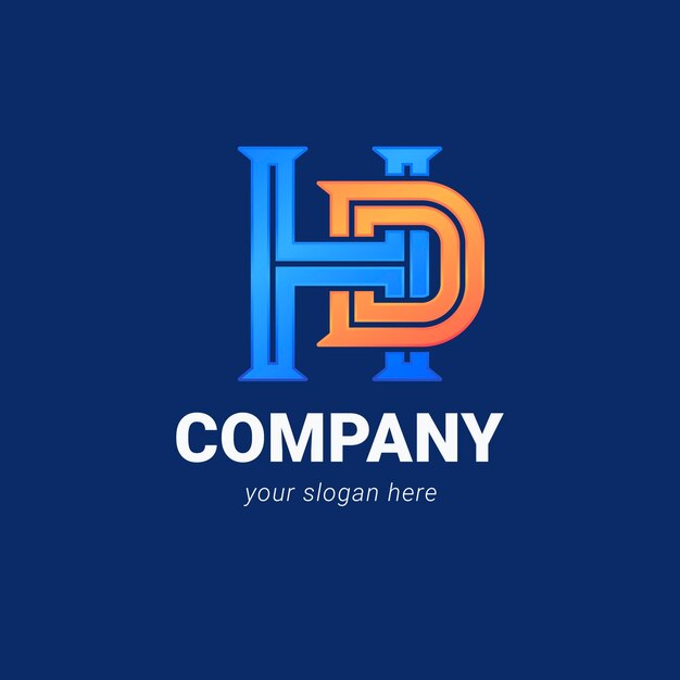 Logotipo de monograma hd degradado