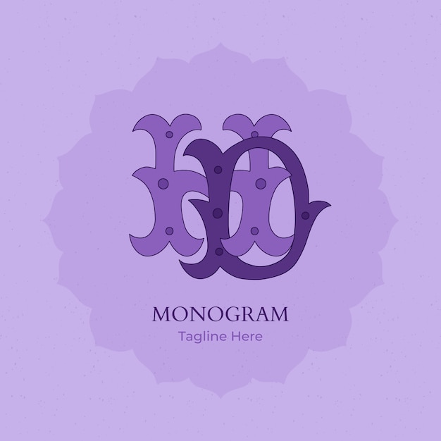 Logotipo de monograma hd dibujado a mano