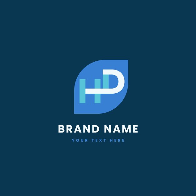 Logotipo de monograma hd de diseño plano
