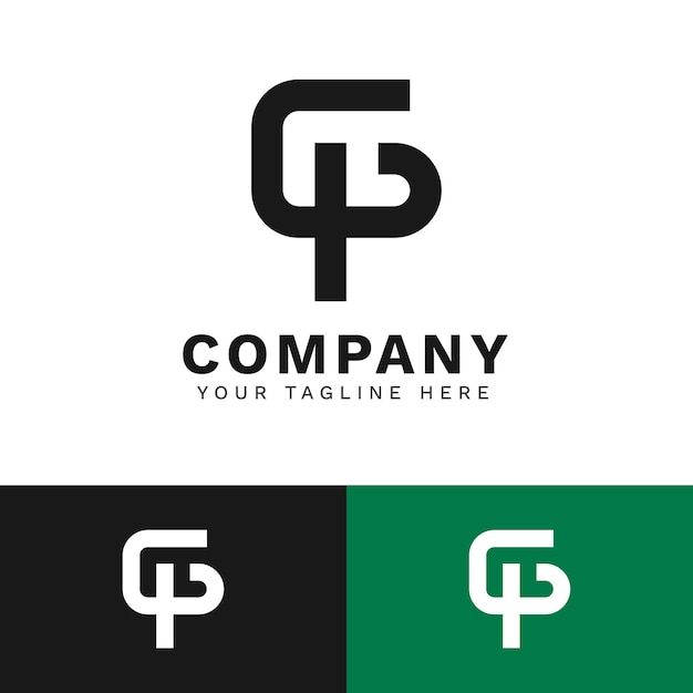 Logotipo de monograma pg de diseño plano