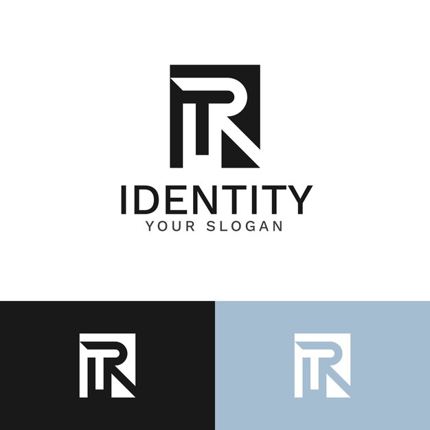 Logotipo de monograma rt de diseño plano