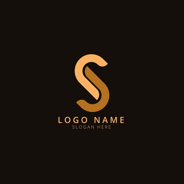 Logotipo de monograma sj de diseño plano