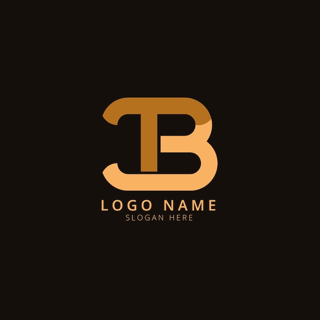 Logotipo de monograma tb de diseño plano