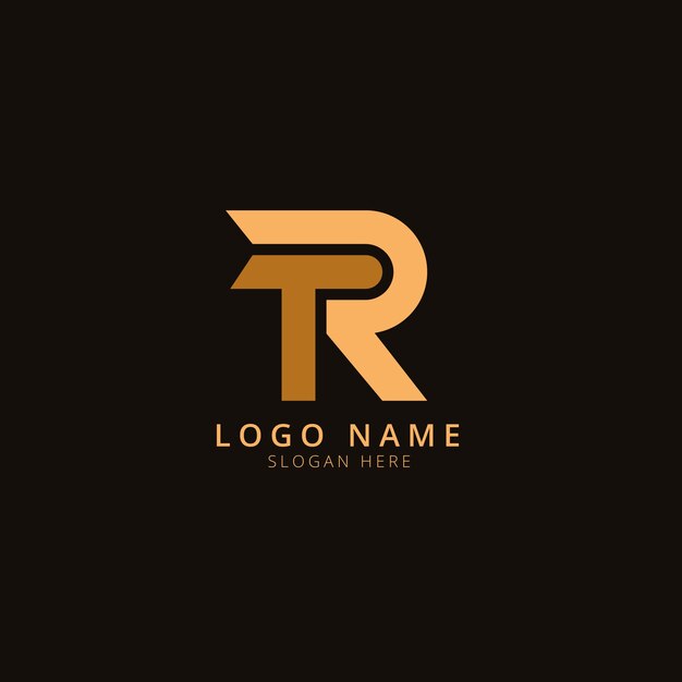 Logotipo de monograma tr de diseño plano