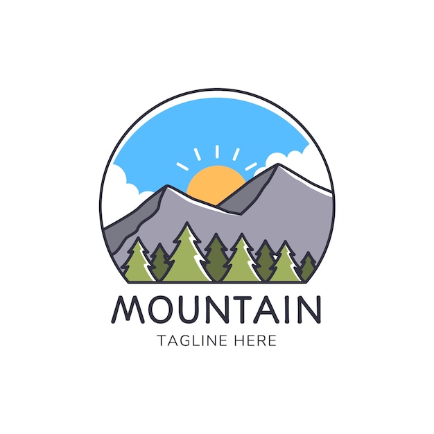 Logotipo de la montaña dibujado a mano