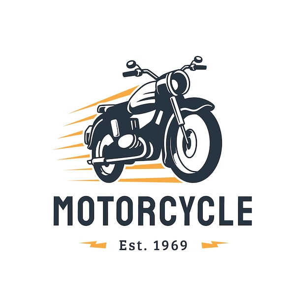 Logotipo de motocicleta plana vintage