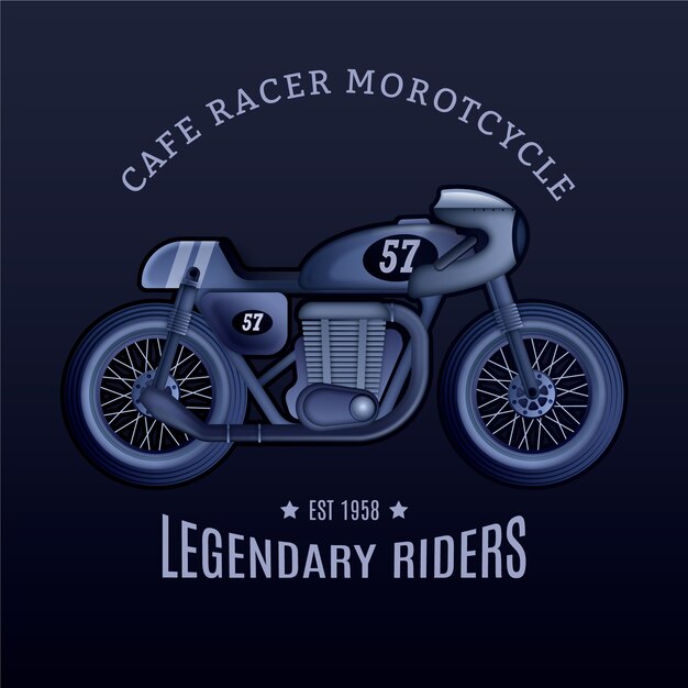 Logotipo de motocicleta vintage degradado