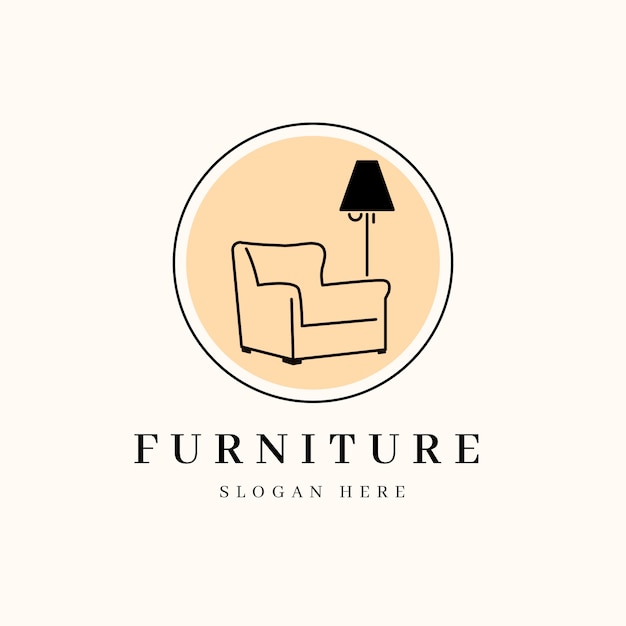 Vector gratuito logotipo de muebles mínimos