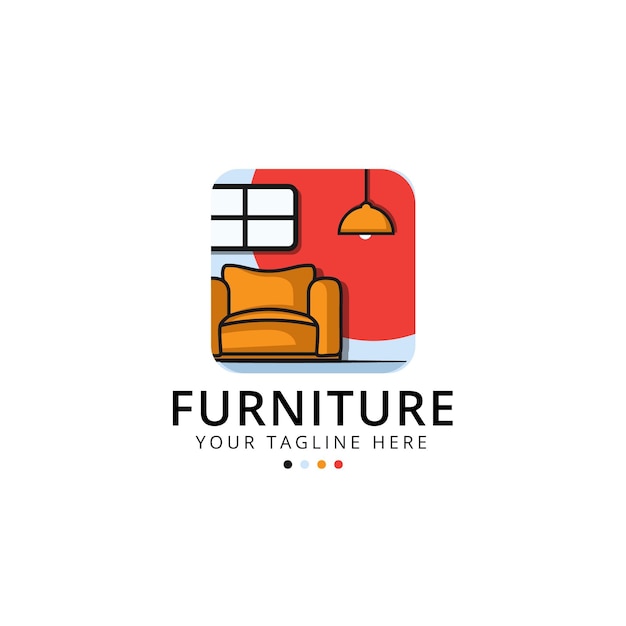 Logotipo de muebles con sillón