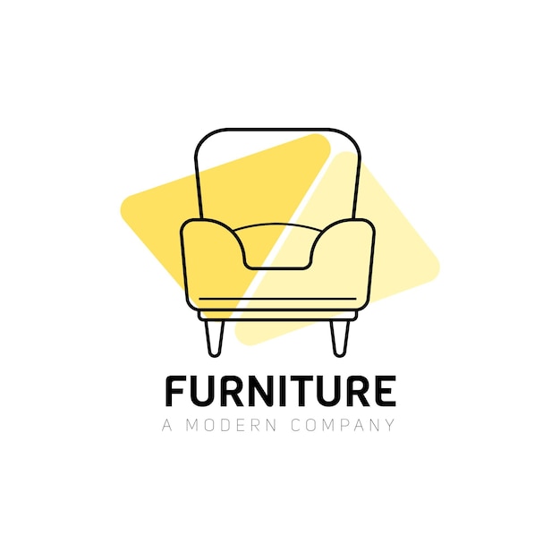 Vector gratuito logotipo de muebles con sillón