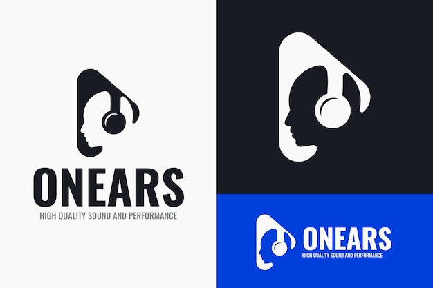 Vector gratuito logotipo de música negra de diseño plano