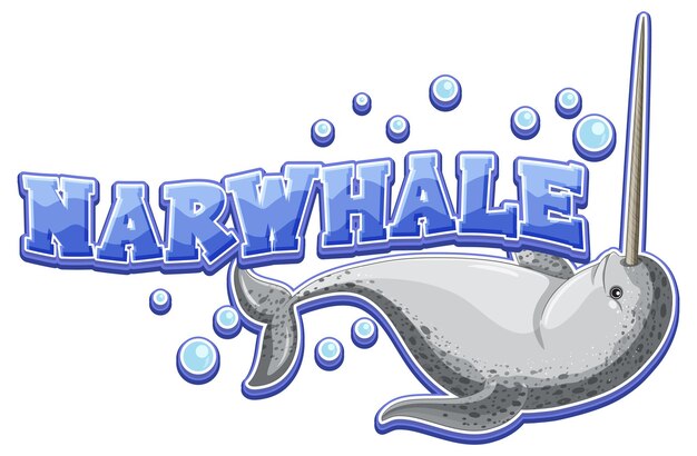 Logotipo de Narwhal con carácter de cartón.