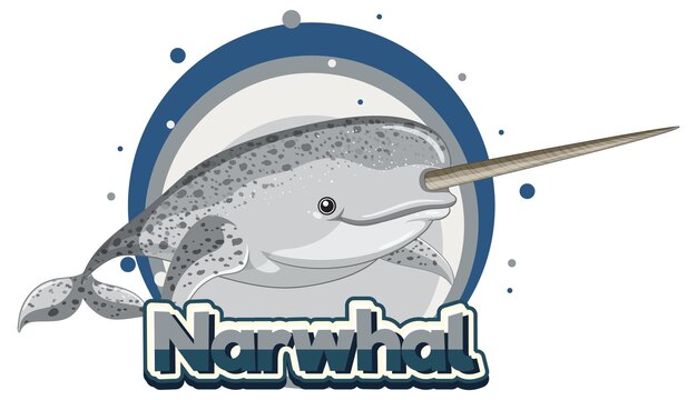 Logotipo de Narwhal con carácter de cartón.