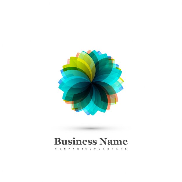 Logotipo de negocios colorido floral