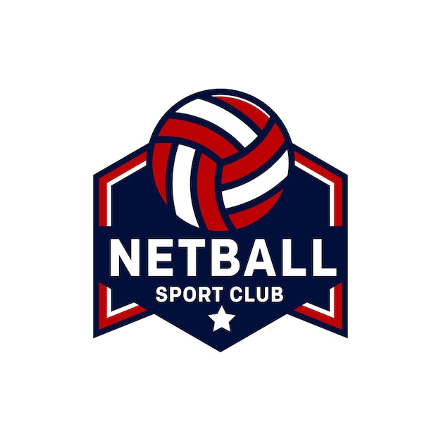 Vector gratuito logotipo de netball con estilo de emblema