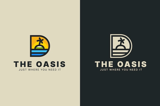 Logotipo de oasis dibujado a mano
