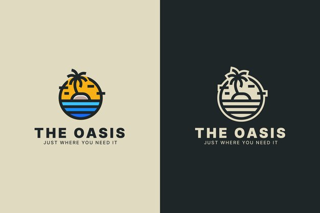 Logotipo de oasis dibujado a mano