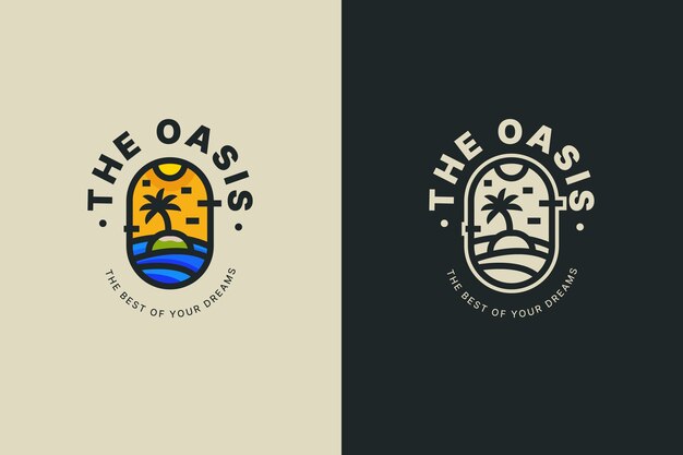 Logotipo de oasis dibujado a mano