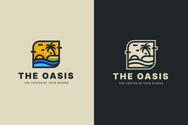 Logotipo de oasis dibujado a mano