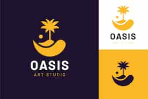 Vector gratuito logotipo de oasis plano