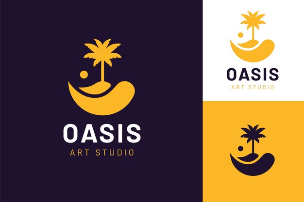 Logotipo de oasis plano