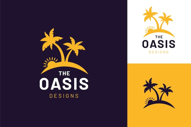 Logotipo de oasis plano