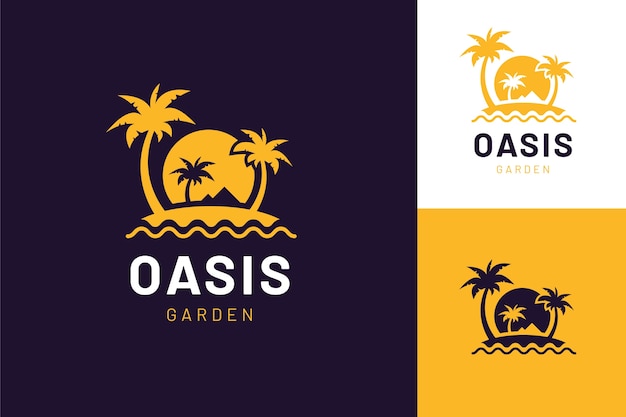 Logotipo de oasis plano