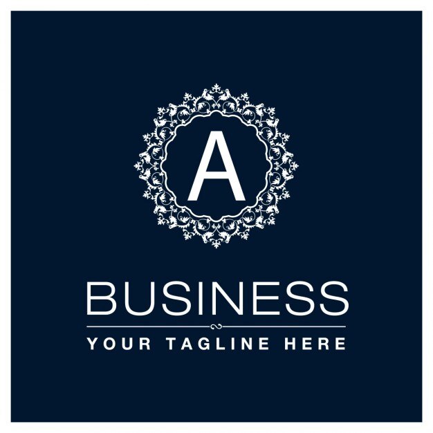 Logotipo ornamental blanco