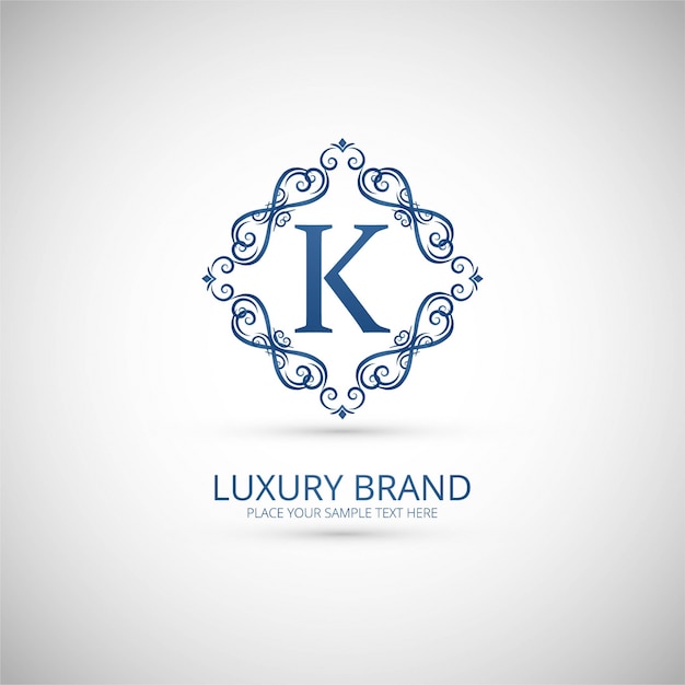 Vector gratuito logotipo ornamental de la letra k