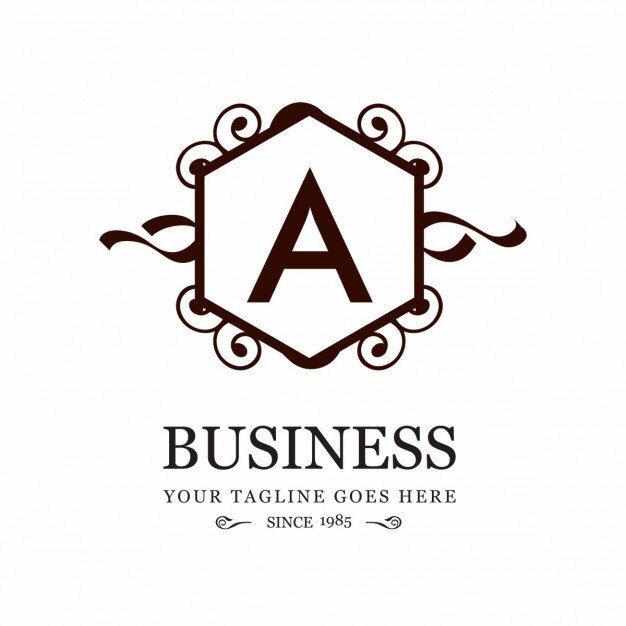 Logotipo ornamental para negocios con la letra a