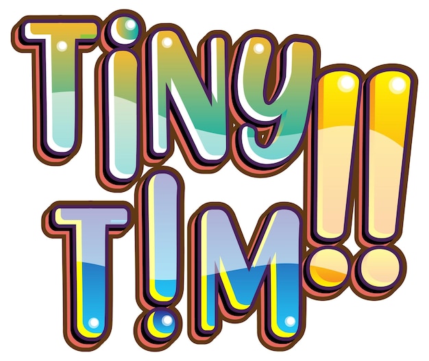 Vector gratuito logotipo de la palabra tiny tim sobre fondo blanco