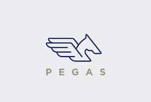 Vector gratuito logotipo de pegasus estilo lineal