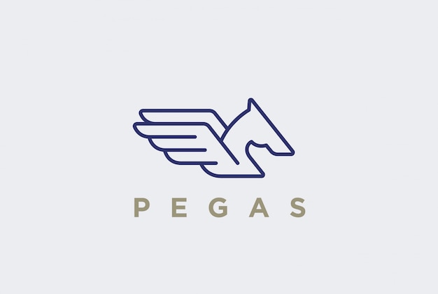 Logotipo de Pegasus estilo lineal