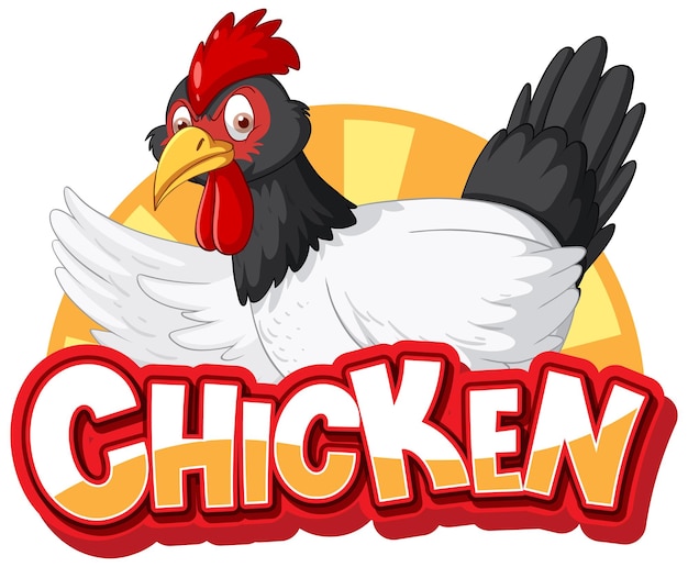 Logotipo de personaje de dibujos animados de gallo de pollo