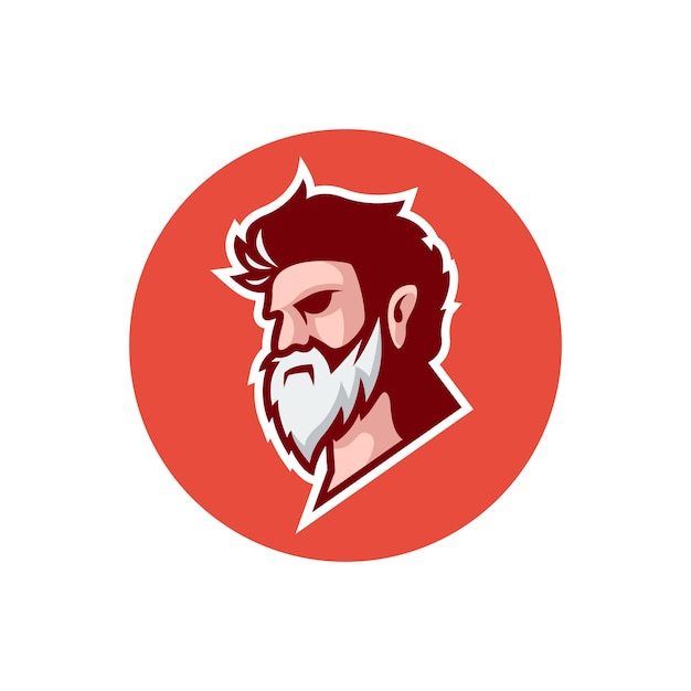 Logotipo de personaje de hombres de barba