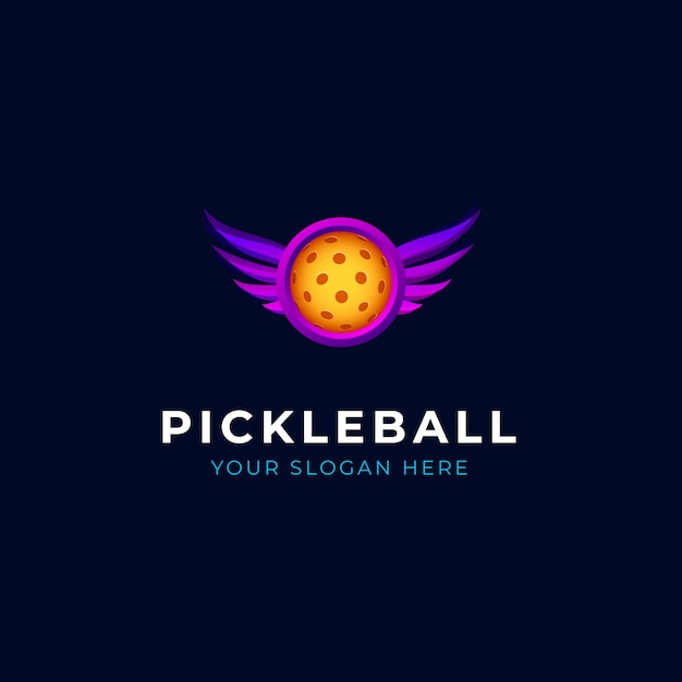 Vector gratuito logotipo de pickleball degradado