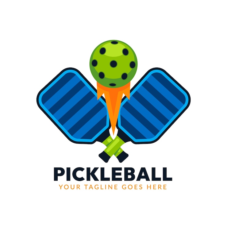 Vector gratuito logotipo de pickleball de diseño plano