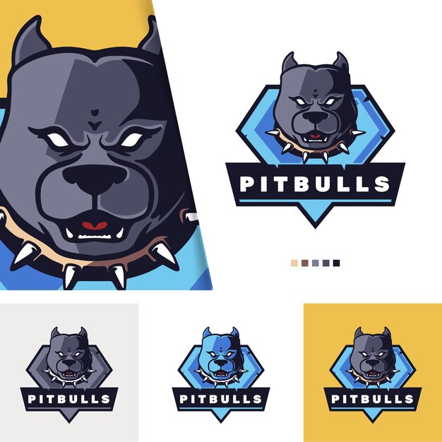 Logotipo de pitbull dibujado a mano