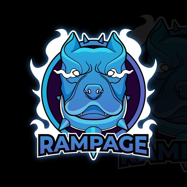 Logotipo de pitbull de esport dibujado a mano