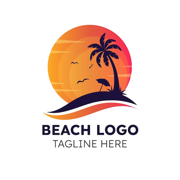 Logotipo de playa degradado