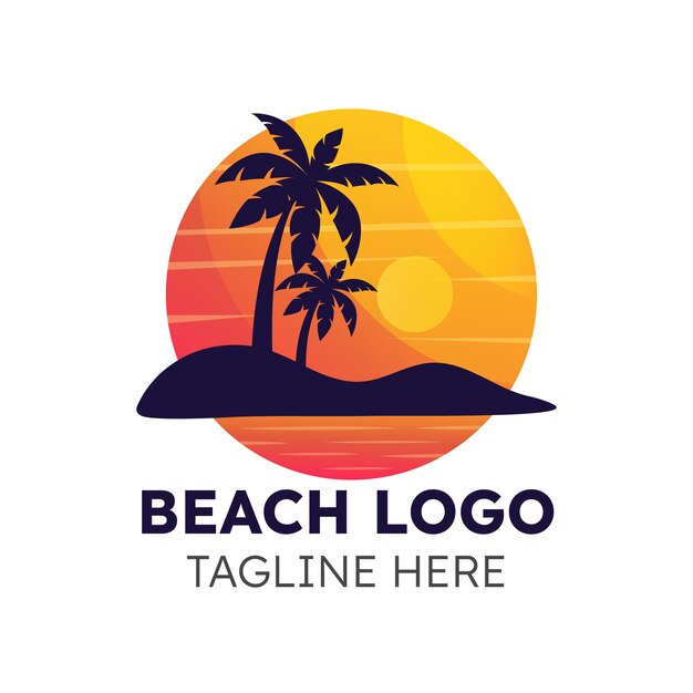 Logotipo de playa degradado