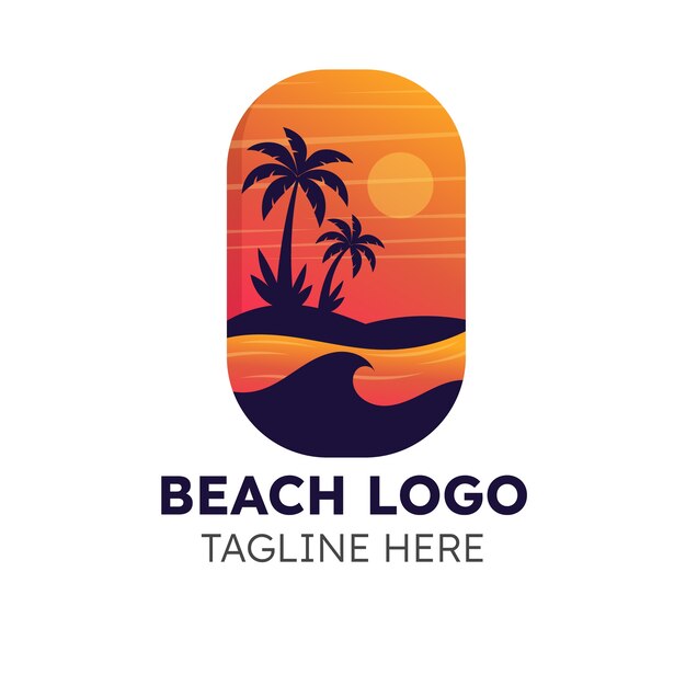 Logotipo de playa degradado