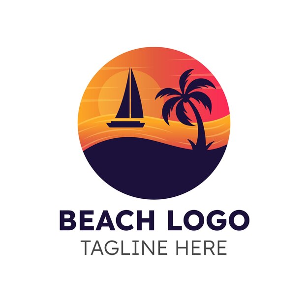 Logotipo de playa degradado