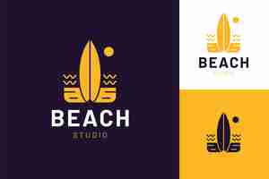 Vector gratuito logotipo de playa plana